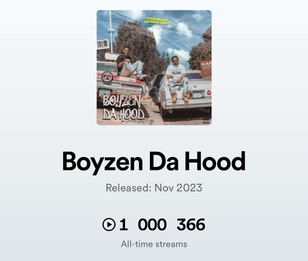 ‘Boyzen Da Hood’ Hits 1 Million Streams